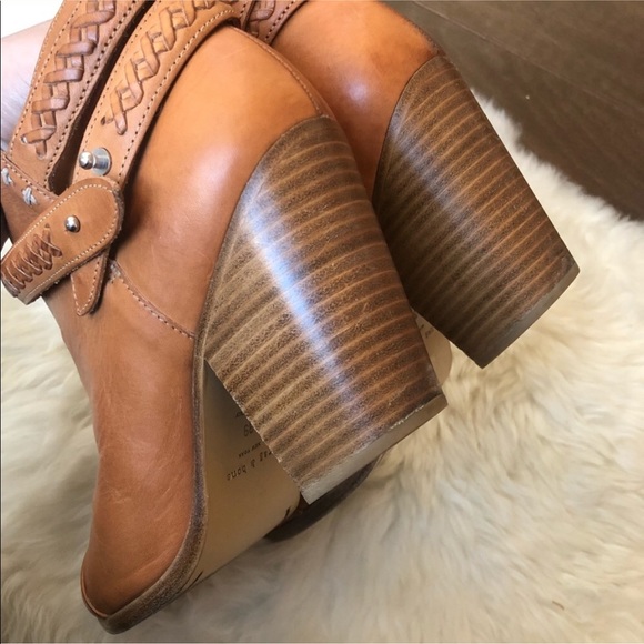 RAG & BONE Harrow Woven Ankle Booties Leather Cowboy Boots - Picture 4 of 8